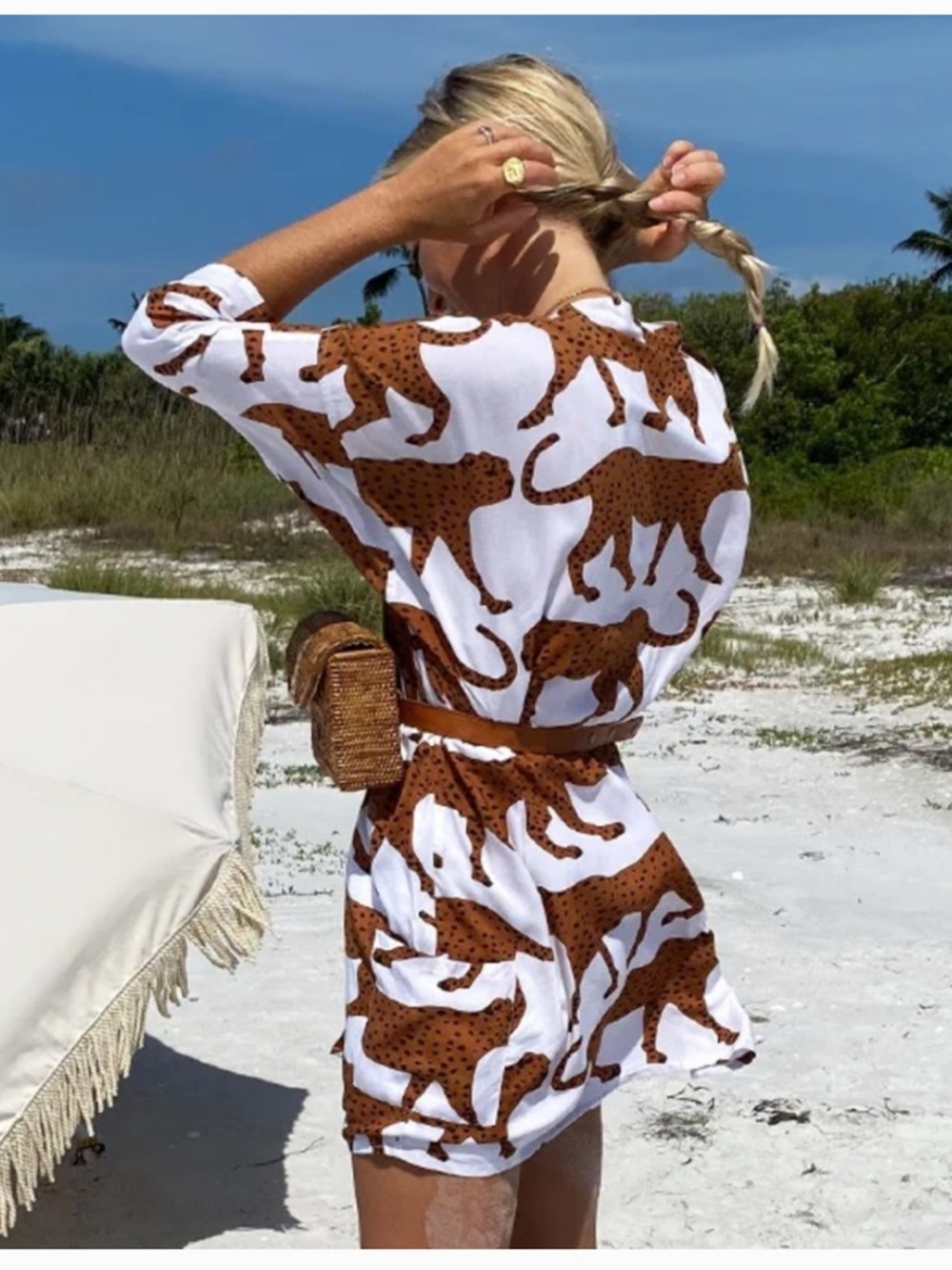 Emerson Fry Fete Kimono White Cheetah